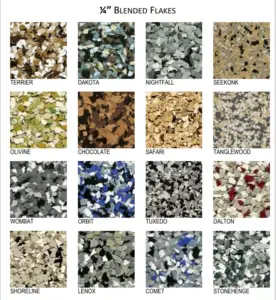 Choosing the perfect epoxy flooring color for a garage with decorative flakes and a clean, modern finish installed by Garage Cleaning Guys & Organization