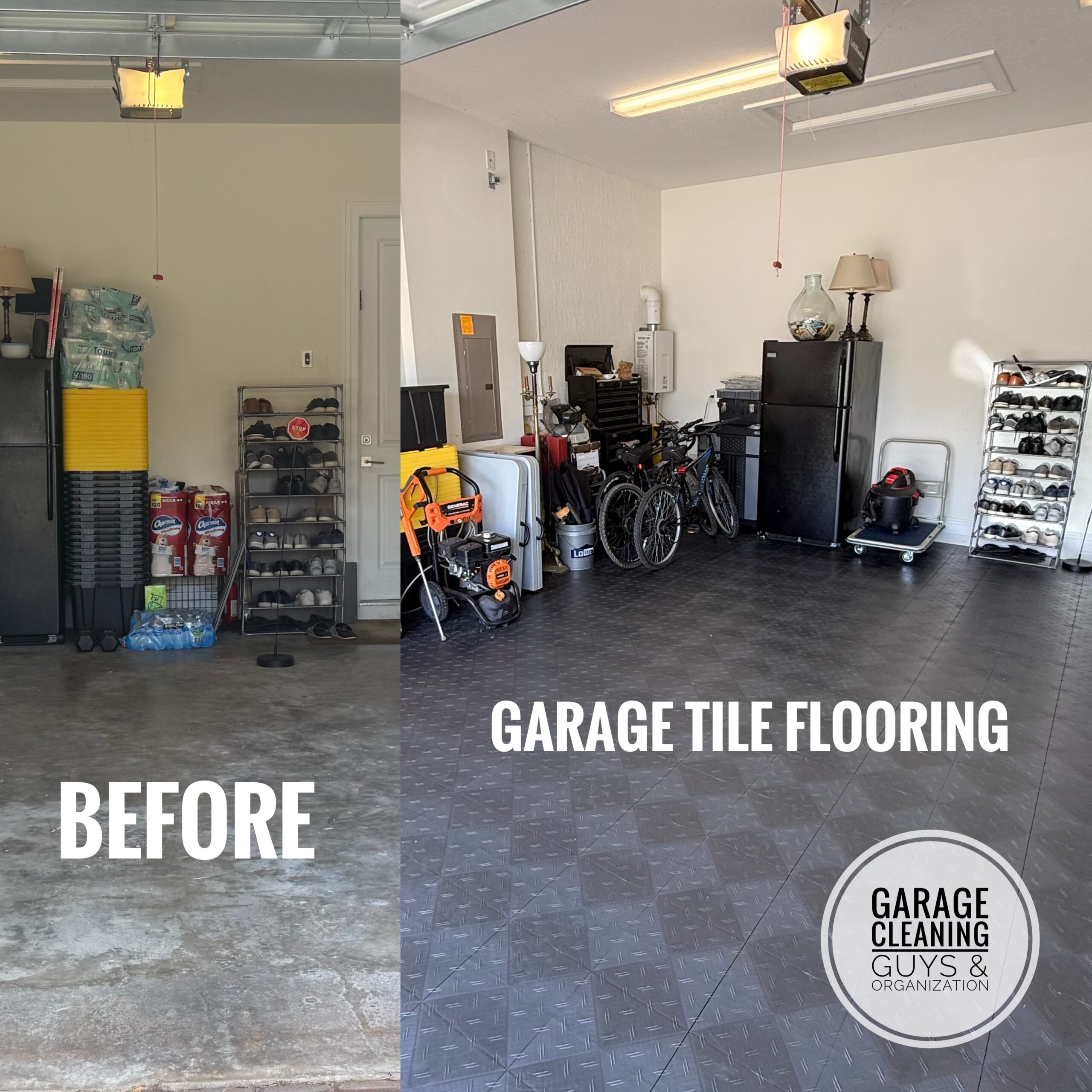 Garage Tile Flooring and Makeover at Coral Spings
