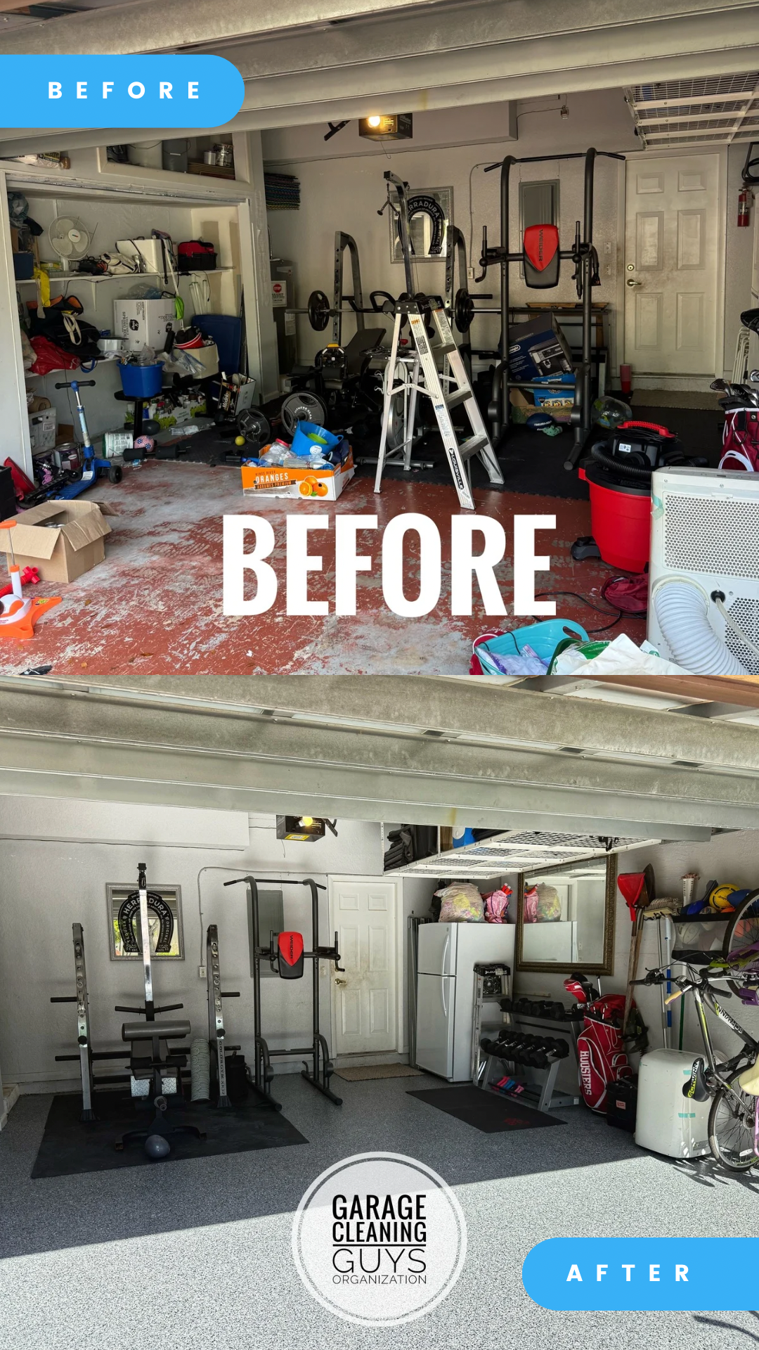 Garage makeover in Palm Beach Gardens FL by Garage Cleaning Guys & Organization