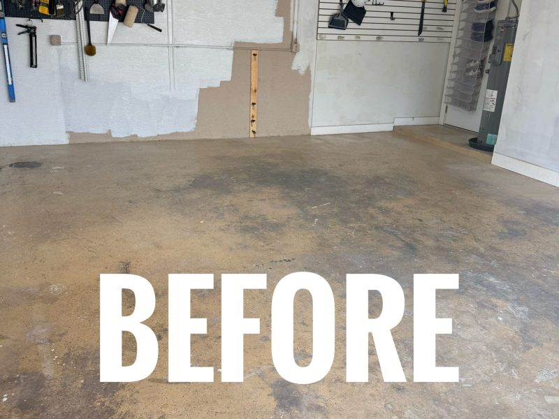 Cluttered unfinished garage in Boynton Beach FL before makeover